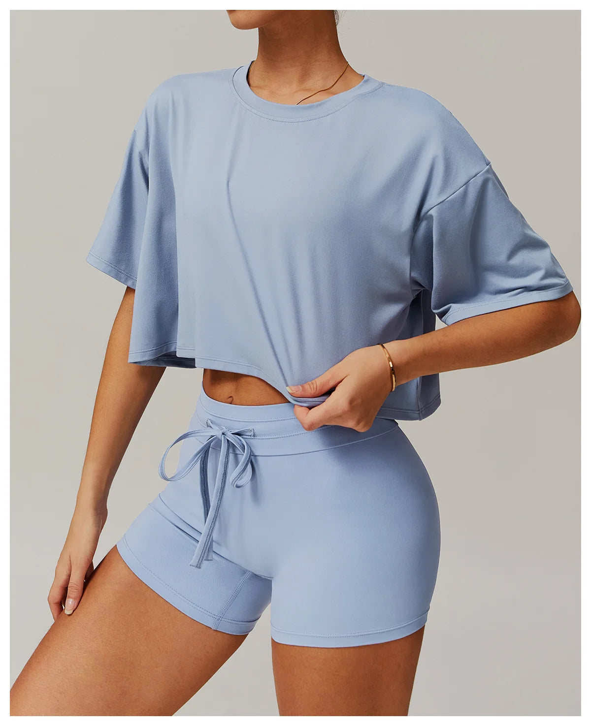 Summer New Sports Short Sleeved Top for Women Comfortable Round Neck Short T-shirt Fitness Running Yoga Short Sleeved Gym Shirt