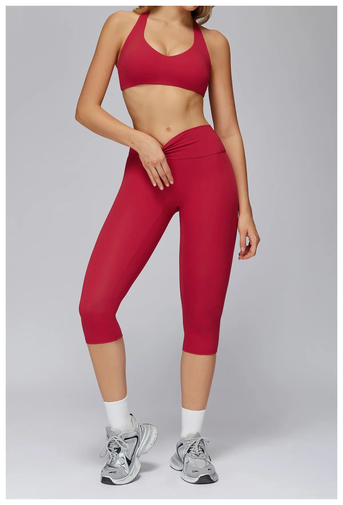 Yoga Set 2PCS Women Sportswear Workout Clothes Seamless Athletic Wear Gym Legging Fitness Bra Crop Top Long Sleeve Sports Suits