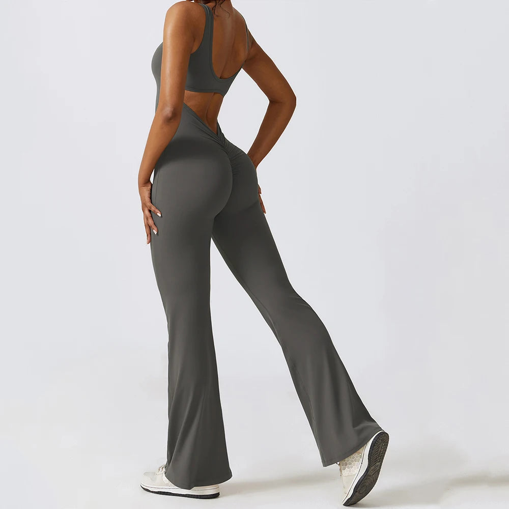 Gym Jumpsuit Women's Fitness Suit Yoga Sets Sports Overalls Woman Tracksuit Yoga Clothing Workout Sportswear Sexy Back V Rompers