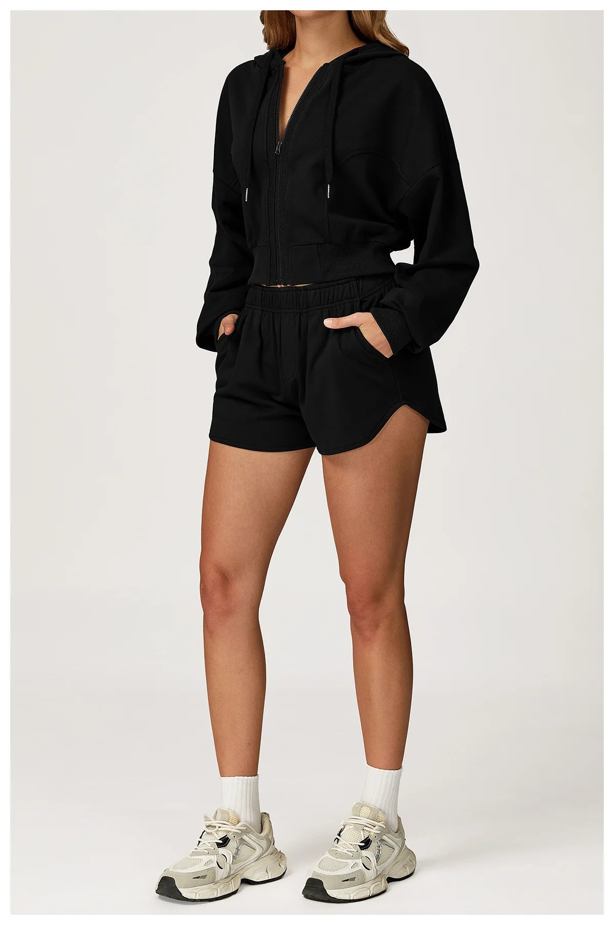 Winter 2-piece Casual Sports Hoodie Set Women's Long Sleeved Loose Yoga Set High Waisted Sweatpants Running and Fitness Set