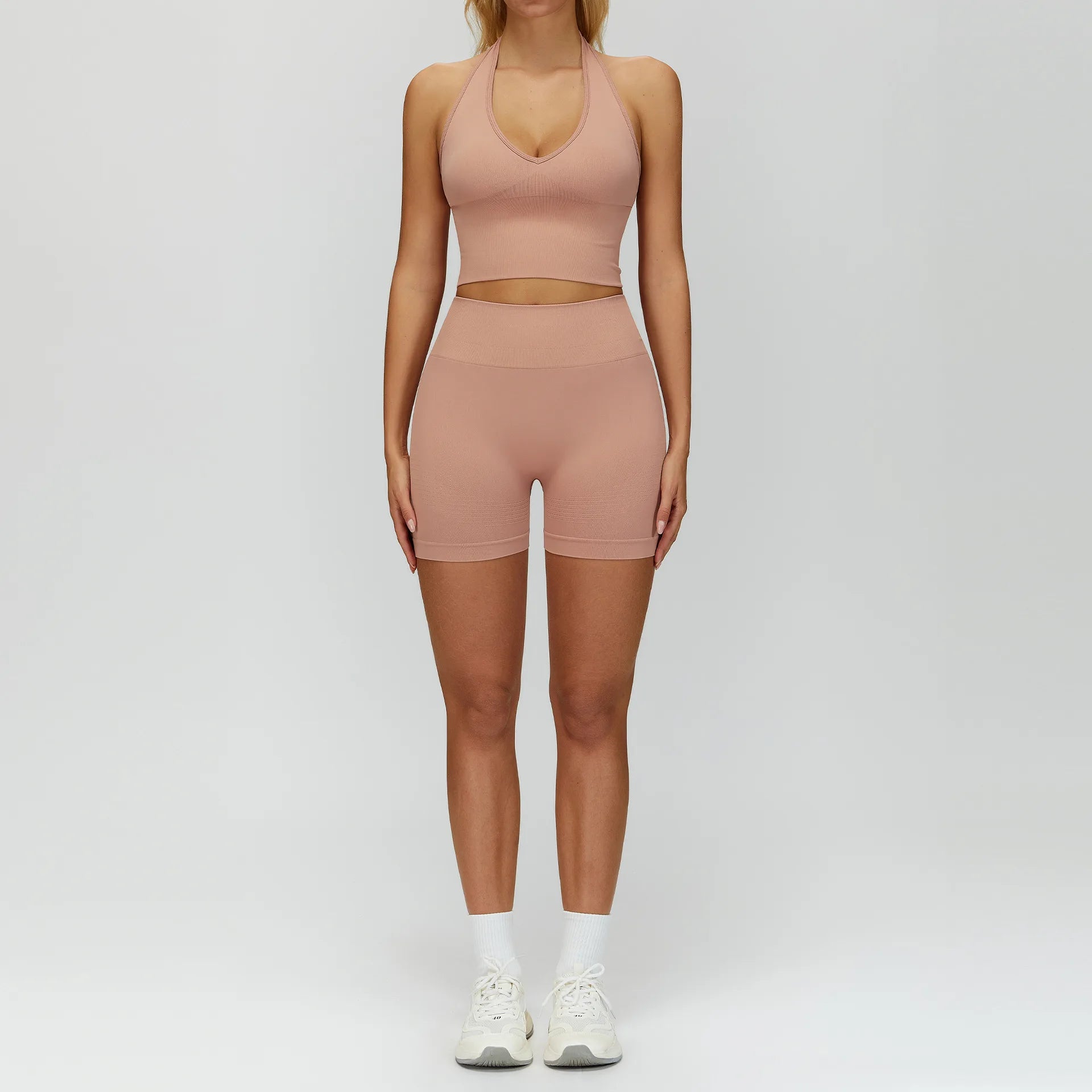 2PCS Seamless Women Tracksuit Yoga Set Workout Outfit Sportswear Gym Clothing Fitness Long Sleeve High Waist Legging Sports Suit