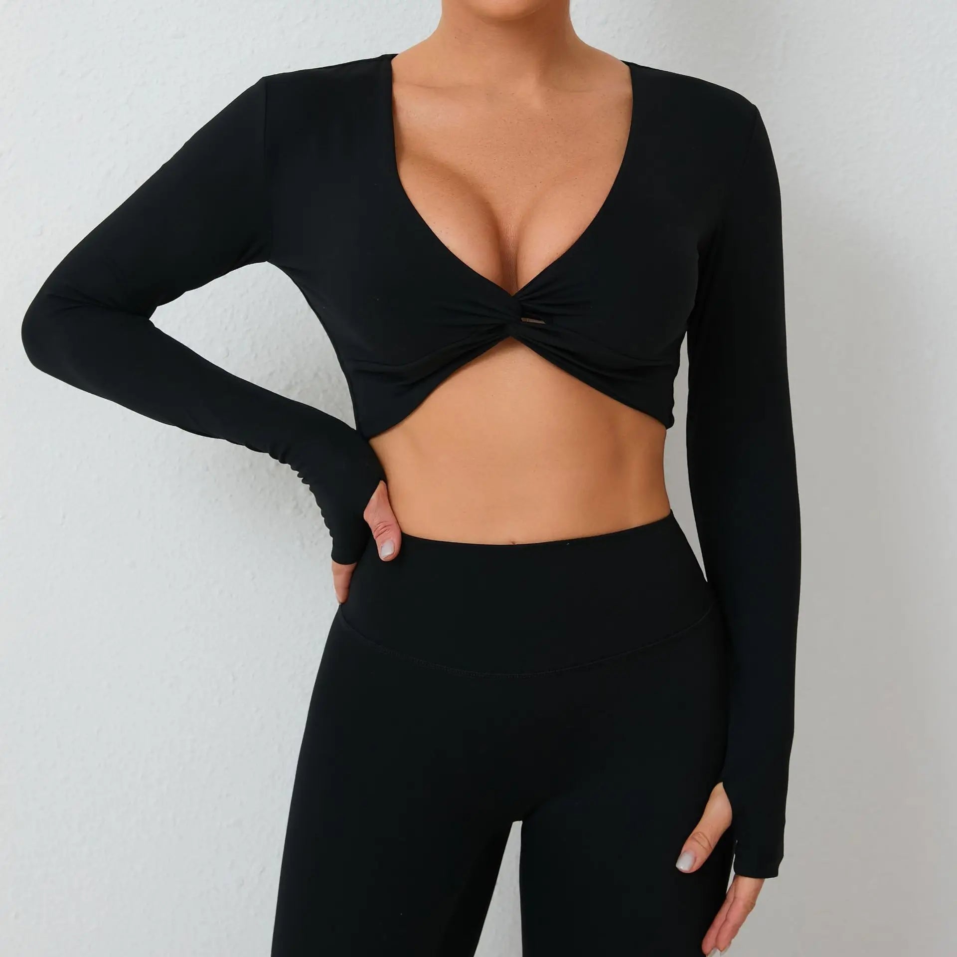 Women Yoga Shirts Crop Top Sexy Long Sleeves Shirts for Women Yoga Sports Fitness Running Gym Clothes Push Up Workout Tops