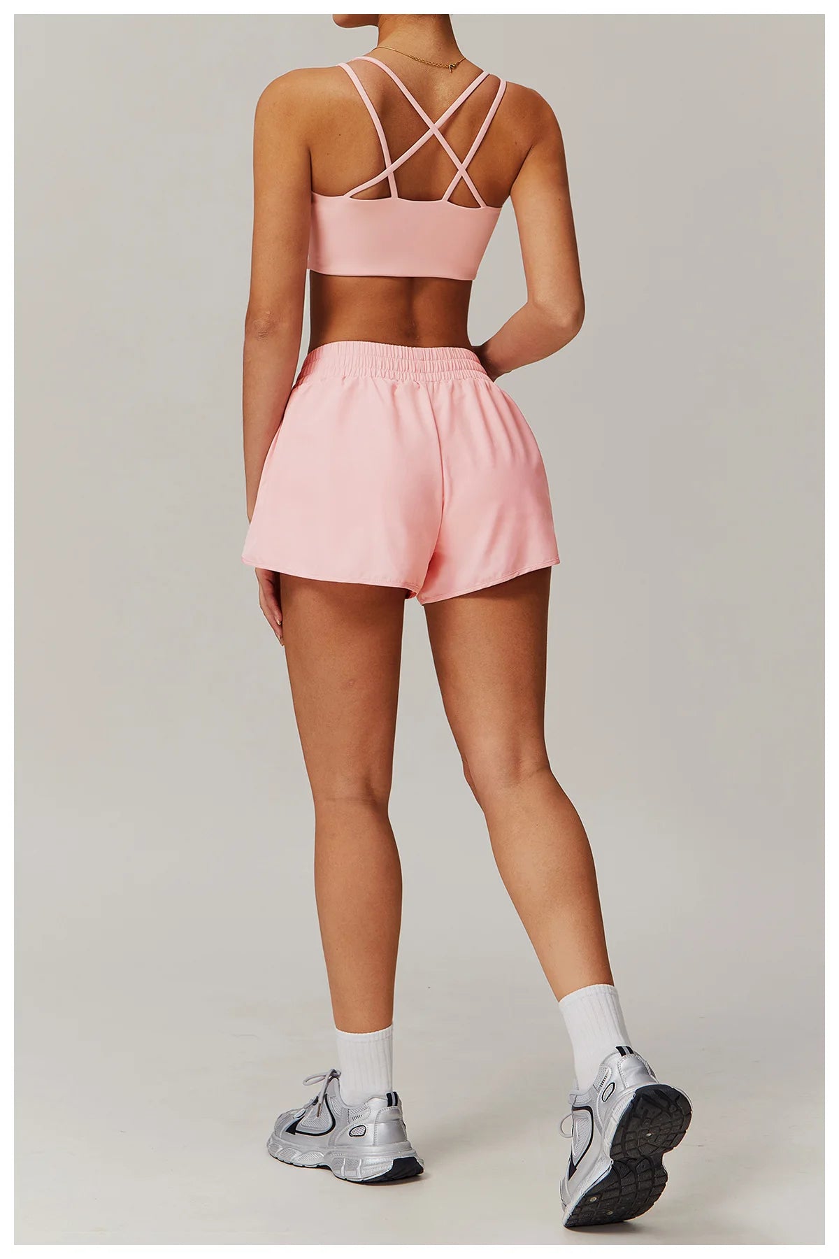 Yoga Shorts Women Fitness Shorts Running Cycling Shorts Breathable Sports High Waist Workout Gym Shorts Pocket Fake Two Pieces