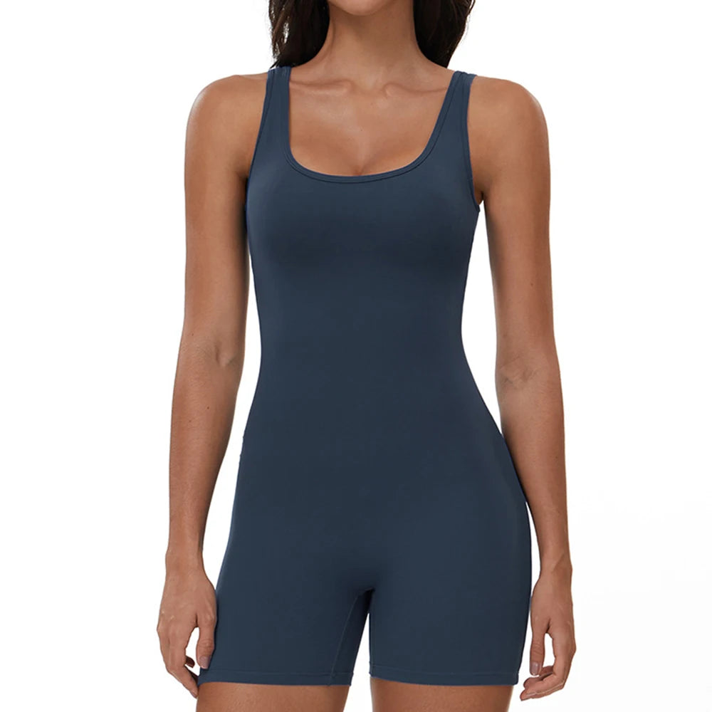 Yoga Jumpsuits Women Tracksuit Set Fitness Rompers Sexy One Piece Sports Bra Workout Bodysuit Sexy Back V Sportswear Gym Clothes