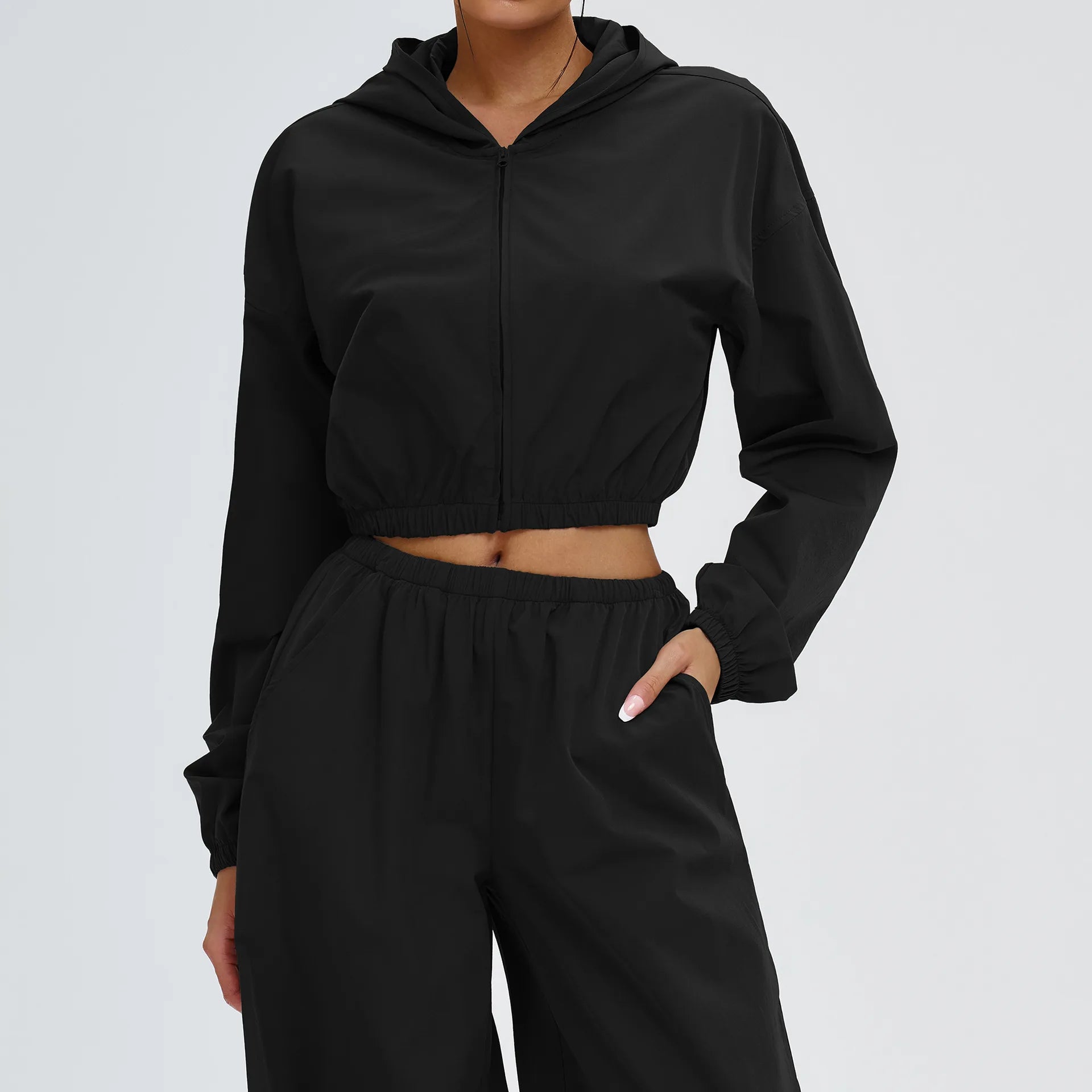 New Yoga Long Sleeve Outdoor Sunscreen Coat Women's Zipper Windproof Hoodie Sports Coat Cycling and Mountaineering Outerwear Top