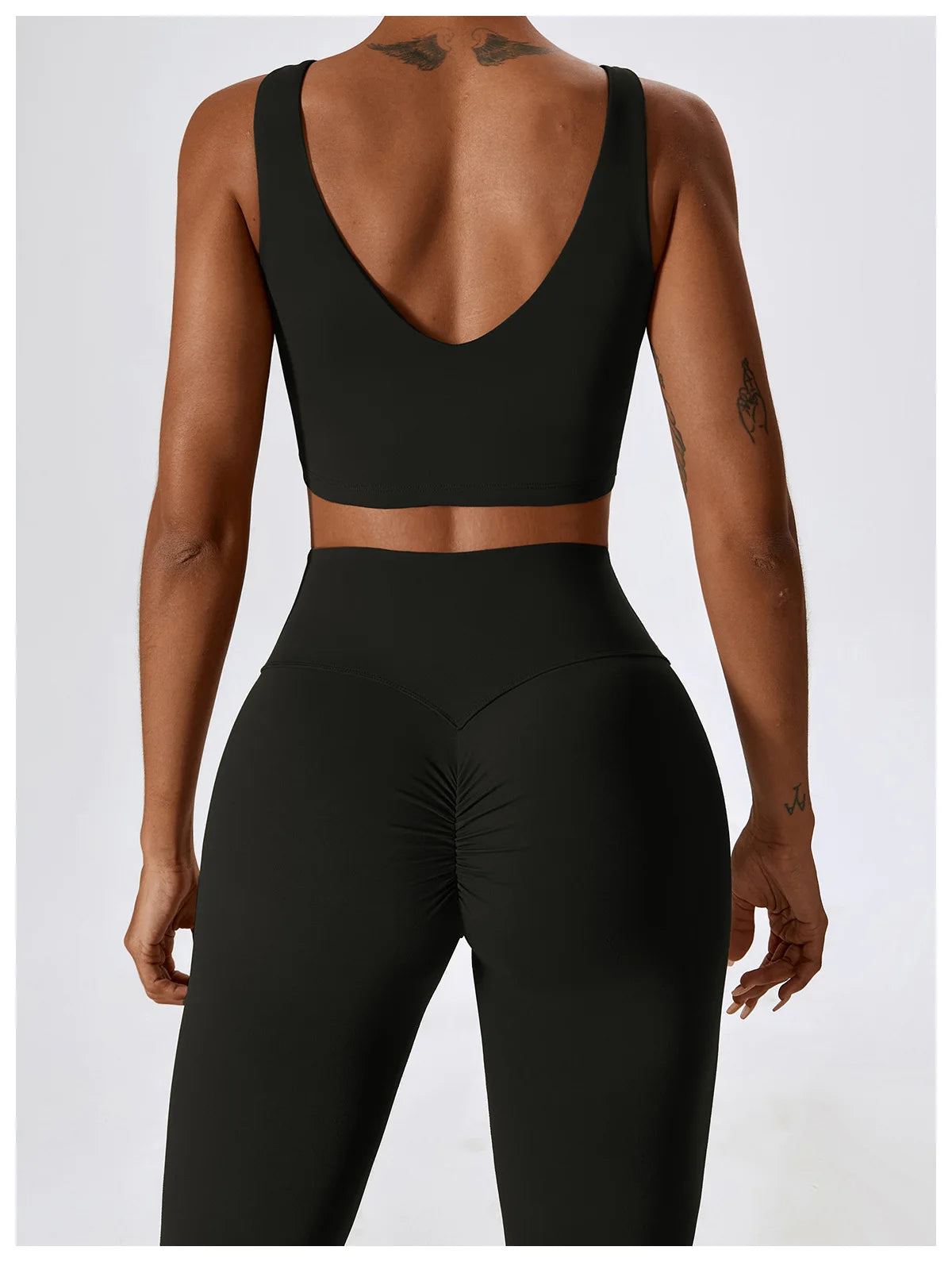 Women Tracksuit Gym Yoga Suit 2PCS Tight Fitting Sports Set Workout Breathable T Shirts Bra Tank Top Loose Bell-bottoms Leggings