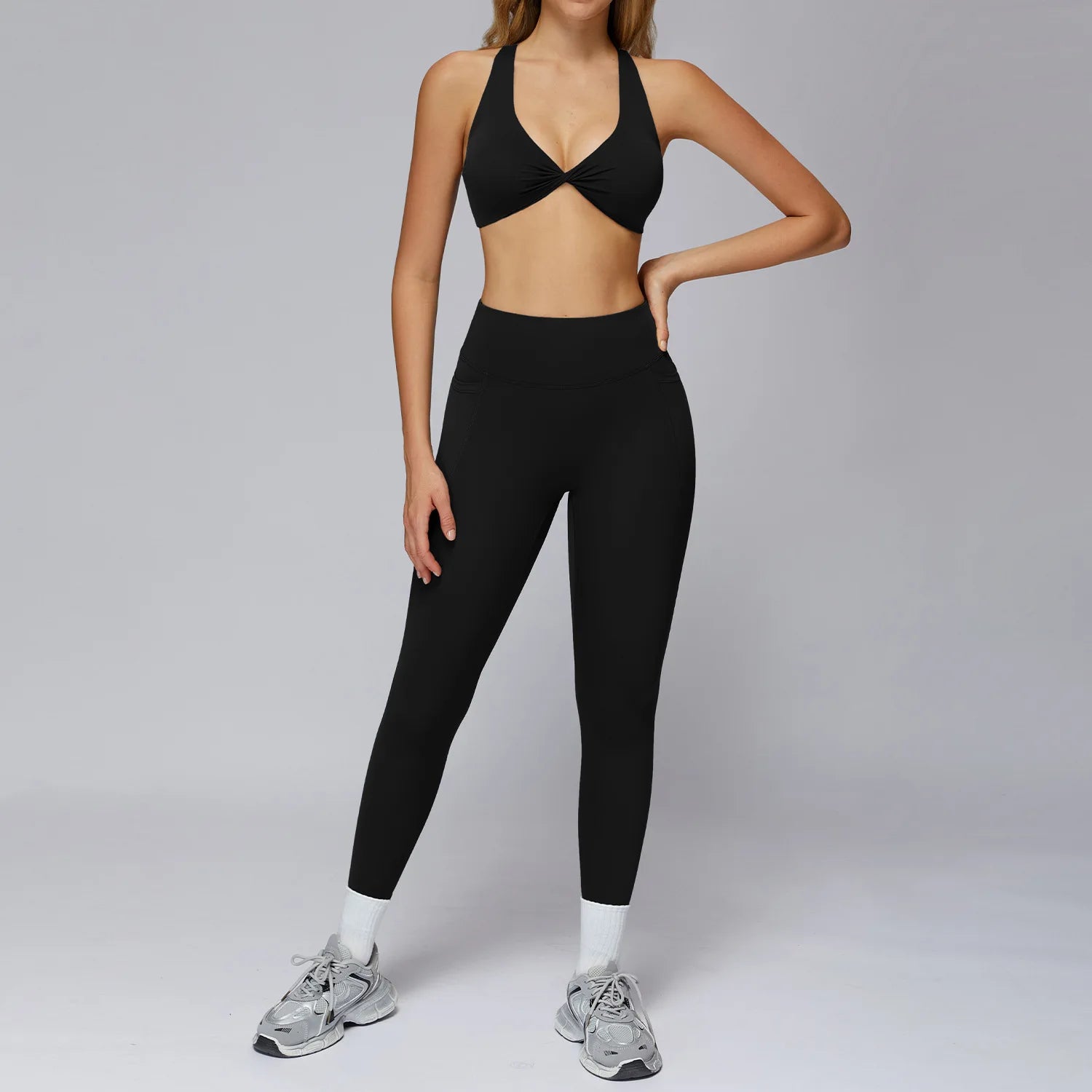 Sports Bra Women's Set 2PCS Professional Fitness Tank Top Bra Shockproof Running Leggings Yoga Suit Beautiful Back Bra Clothing
