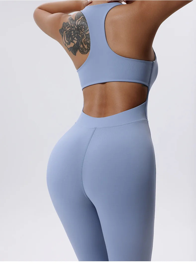 Zipper Yoga Set Women's Tracksuit Yoga Jumpsuits One Piece Workout Bodysuits Rompers Sportswear Gym Set Workout Clothes Women