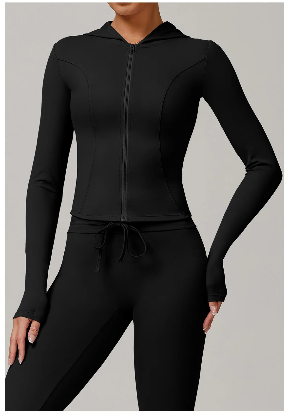 Women's Jacket Hooded Cardigan Tight Quick-dry Sports Fitness Coat Running Training Shirt Yoga Clothes Long Sleeve Sport Jacke