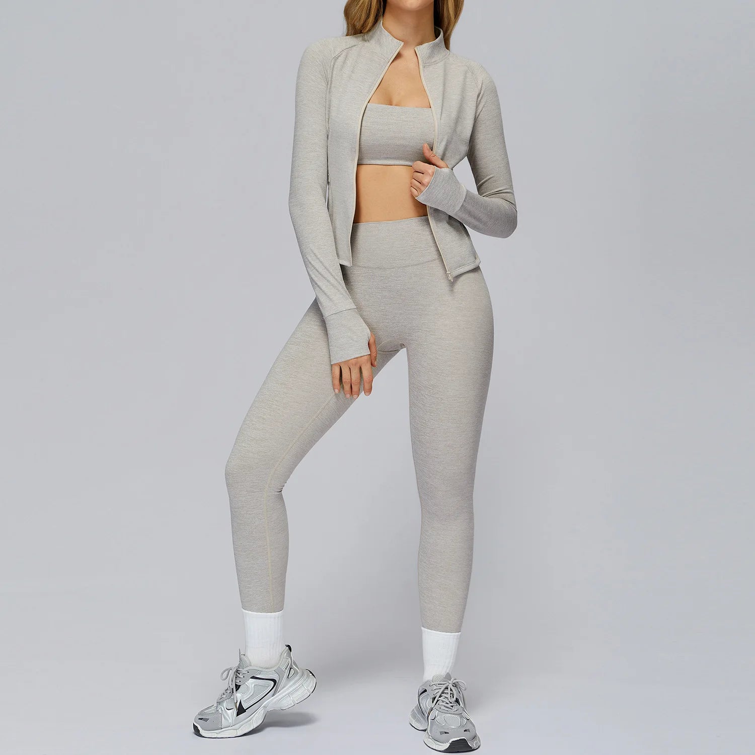 Yoga Suit 2/3PCS Sports Set Gym Set Women Tracksuit Running Workout Clothes Long Sleeve Sports Bra Athletic Wear Yoga Clothing