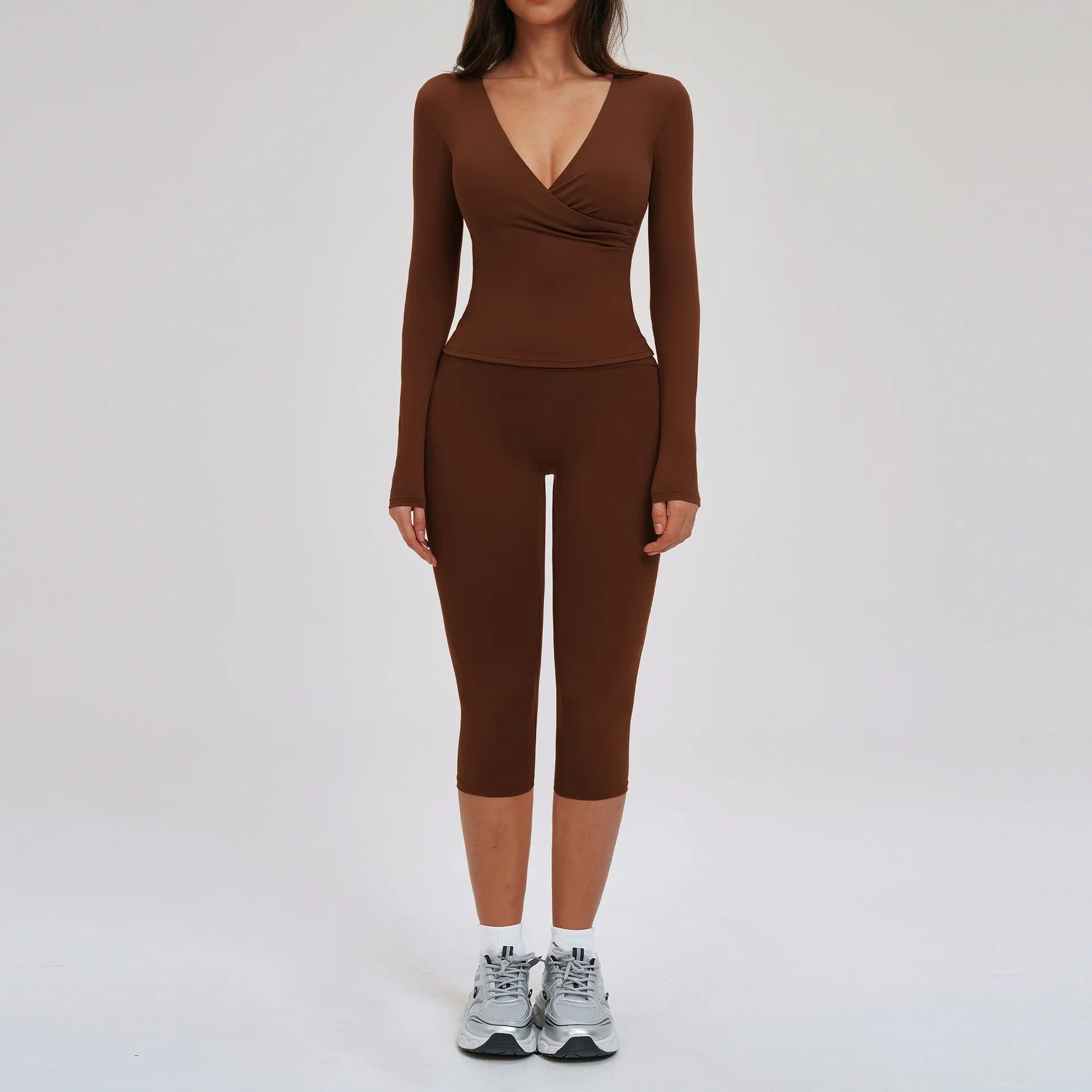 Yoga Suit 2PCS Sports Outfits Women Quick-Drying Gym Set Women Tracksuit Running Workout Long Sleeve Sports Shirt Yoga Clothing