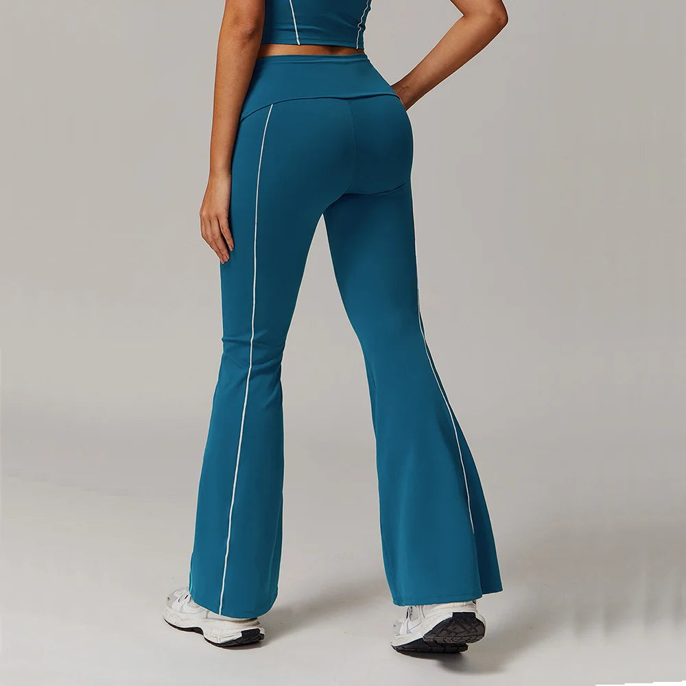 Fitness Bell-bottoms Women Sport Leggings High Waist Wide Leg Pants Yoga Leggings Gym Quick Dry Push Up Slim Pants Female Tights