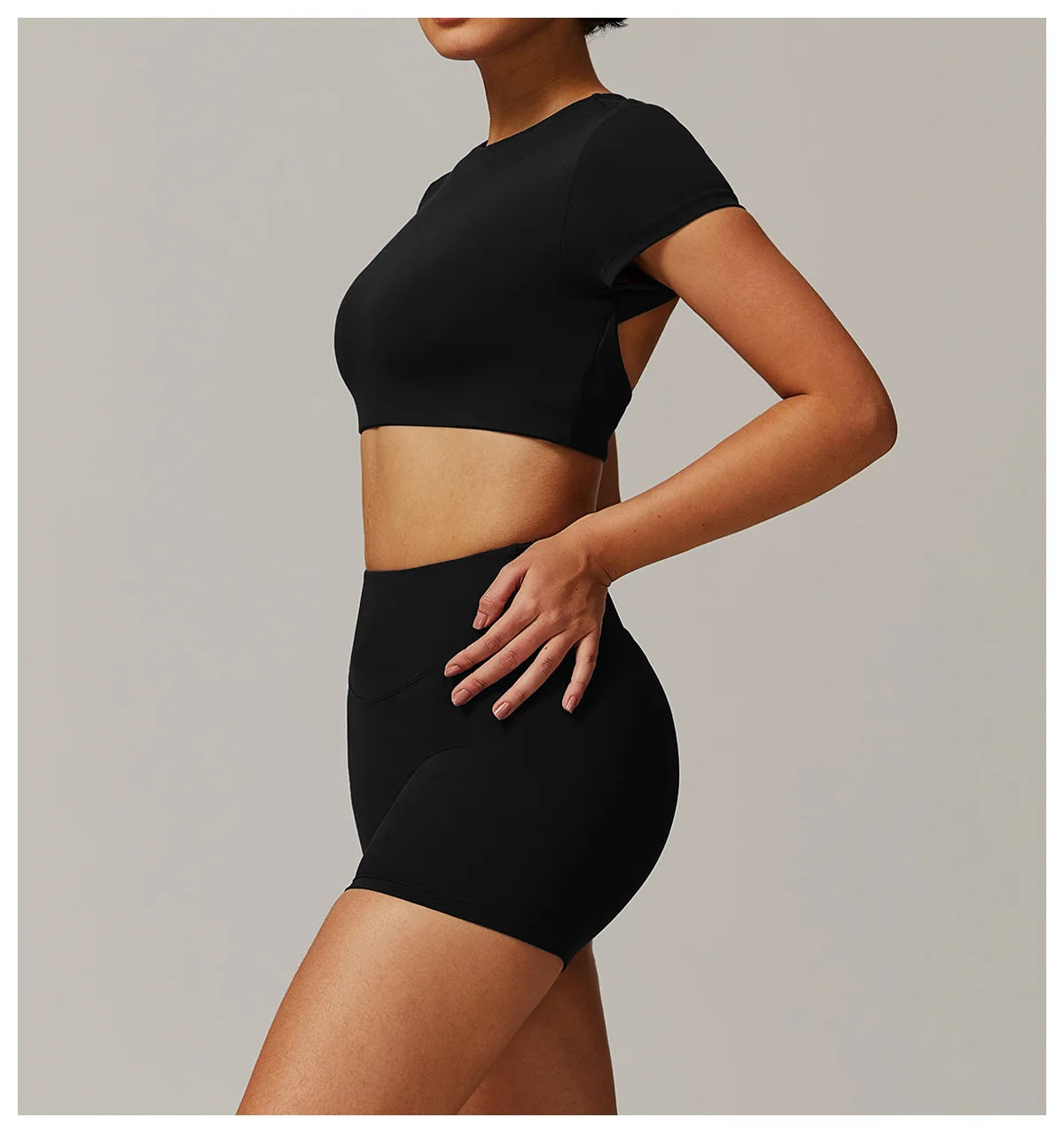 Yoga Top Sport T Shirts Women Fitness Clothes Workout Short Sleeve Top Yoga Shirt Gym Running Back Hollow Out Push Up Sport Top