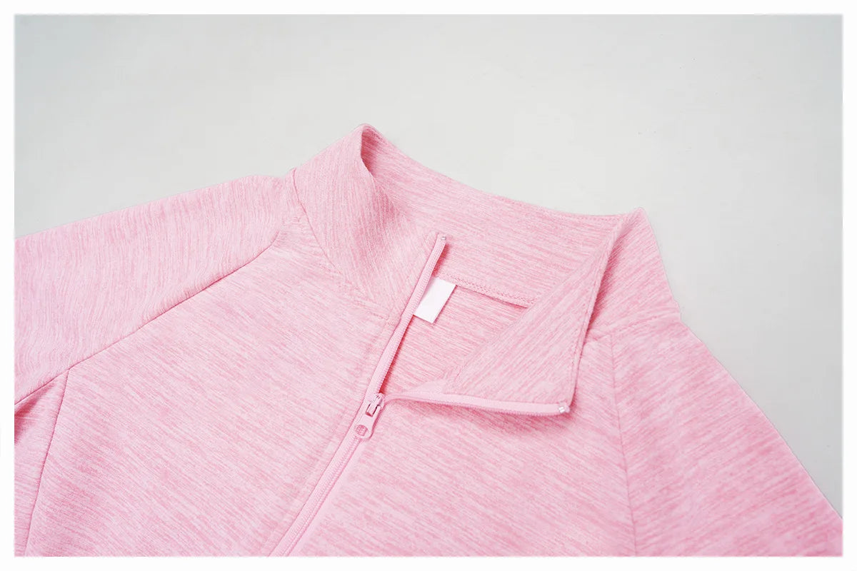 Zip Fitness Clothes Women Long Sleeve Sports Jacket Gym Clothes Woman Yoga Shirt Quick Dry Top Sunscreen Sportswear Yoga Clothes