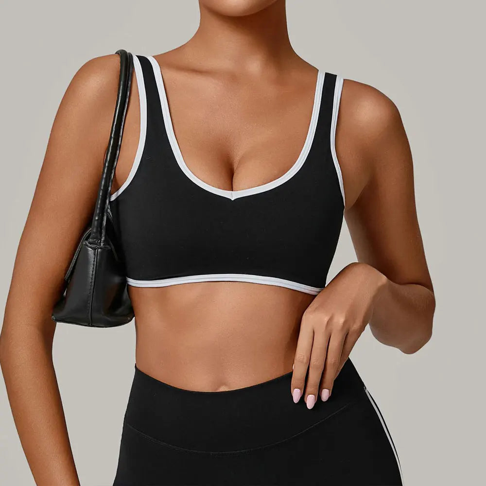 Patchwork Sports Underwear Anti-Sweat Fitness Top Women Yoga Bra Shockproof Crop Top Push Up Sport Bra Running Gym Workout Top
