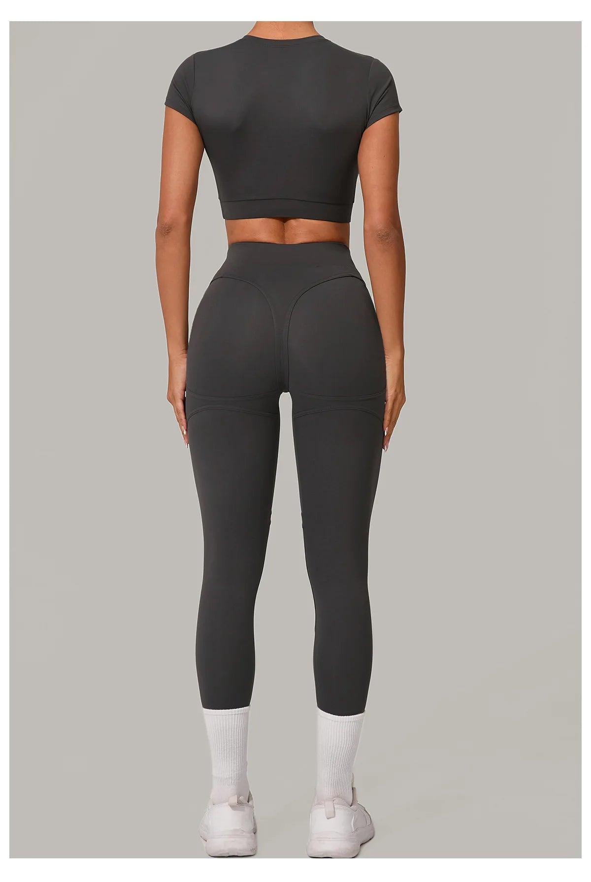 2PCS Yoga Set Gym Clothes Seamless Sportswear Yoga Suits Women Fitness Tracksuits Sports Short Sleeves Gym Leggings Sports Suits