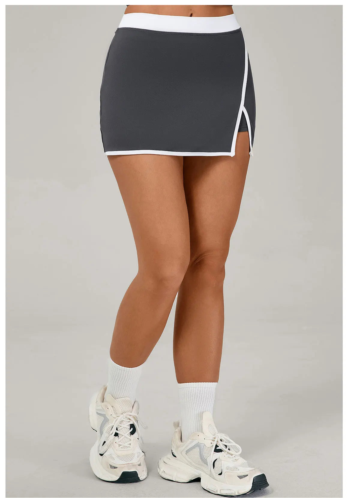 Color Blocking Sports Short Skirt Women's Yoga Short Skirt Tight Fitting Splicing Anti Glare Running Fitness Yoga Tennis Skirt