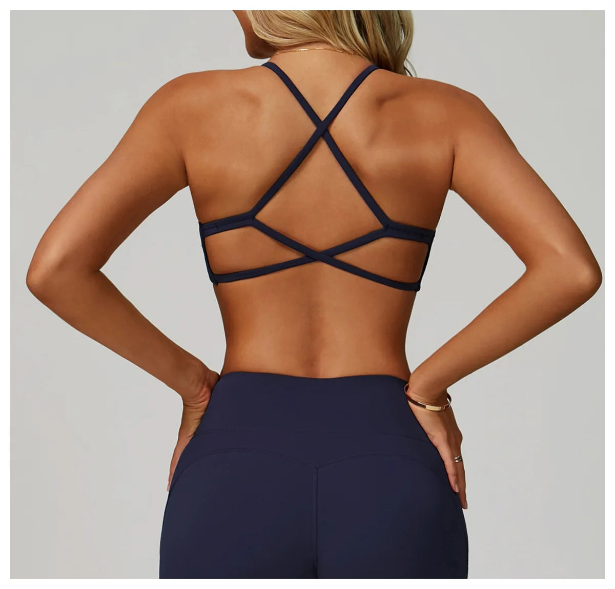 Cross Shoulder Straps Sports Bra Anti-Sweat Fitness Top Women Yoga Bra Shockproof Crop Top Push Up Sport Bra Gym Bra Workout Top