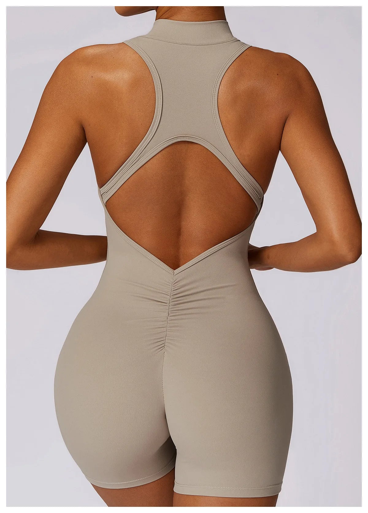 Scrunch Sports Overalls Gym Jumpsuit Women's Fitness Suit Short Sets for Woman Tracksuit Yoga Clothing Zipper Workout Sportswear