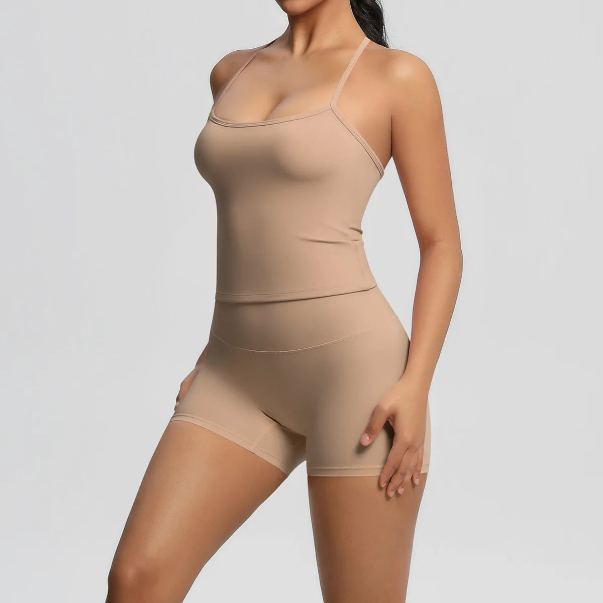 Yoga Sport Set Women Seamless Crop Top Bra Shorts Yoga Set Comfort Elastic Sportsuit Workout Outfit Fitness Gym Clothes
