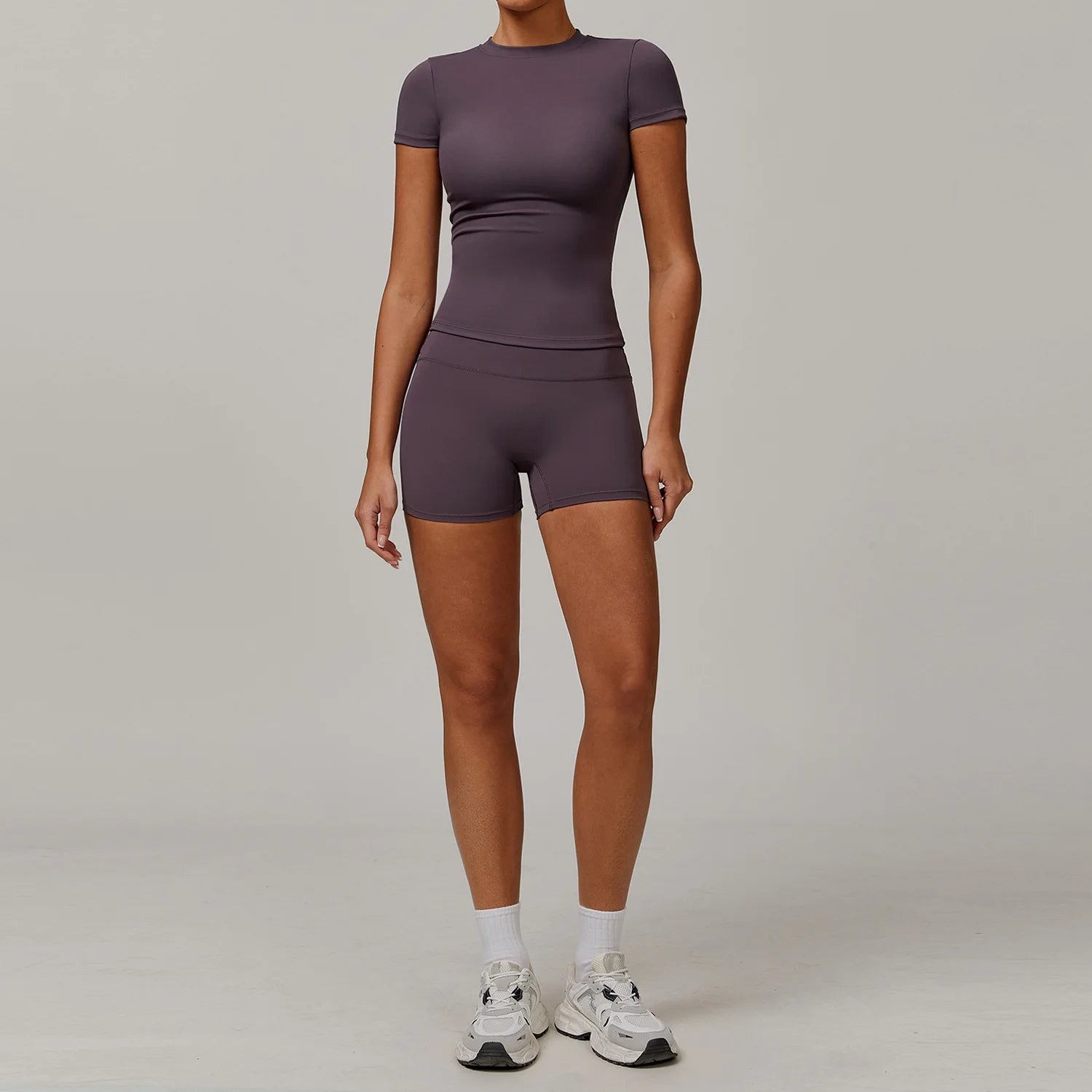 2PCS Yoga Set Sports Suit For Women Fitness Short Sleeve Tracksuits Sports Bra High Waist Leggings Gym Sports Clothes Sportswear
