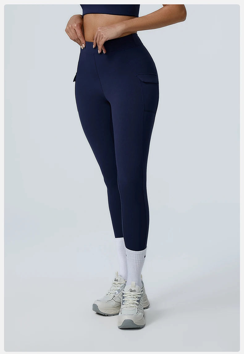 Women Yoga Pants High Waist Leggings Sport Gym Fitness Leggings Women Pocket Female Push Up Legging Tummy Control Running Tights