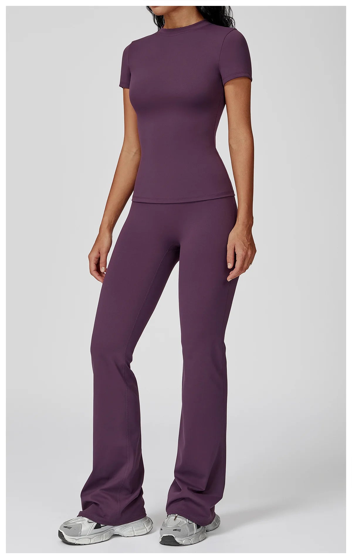 2PCS Yoga Set Sports Suit For Women Fitness Short Sleeve Tracksuits Sports Bra High Waist Leggings Gym Sports Clothes Sportswear