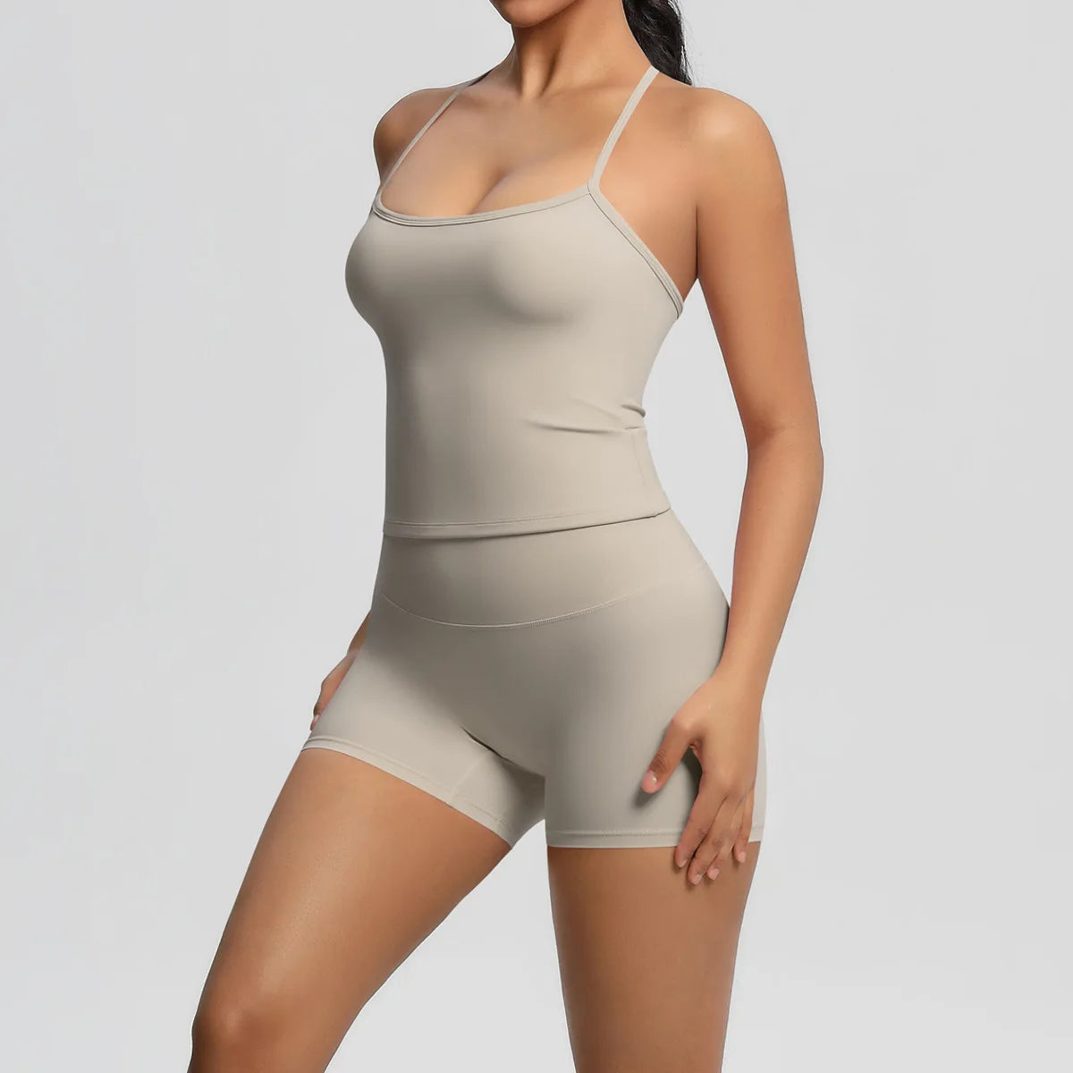 Yoga Sport Set Women Seamless Crop Top Bra Shorts Yoga Set Comfort Elastic Sportsuit Workout Outfit Fitness Gym Clothes