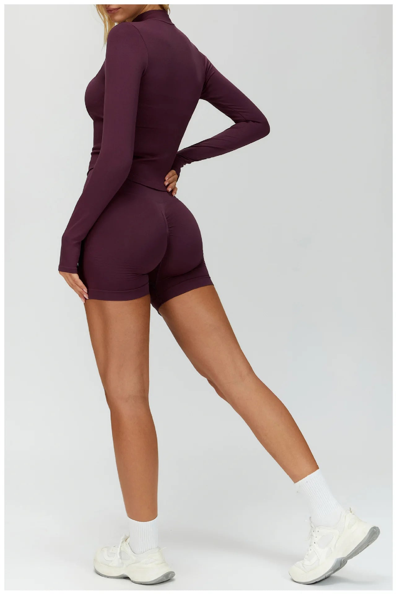 Seamless Yoga Set 3PCS Women Sportswear Workout Clothes Athletic Wear Gym Legging Fitness Bra Crop Top Long Sleeve Sports Suits