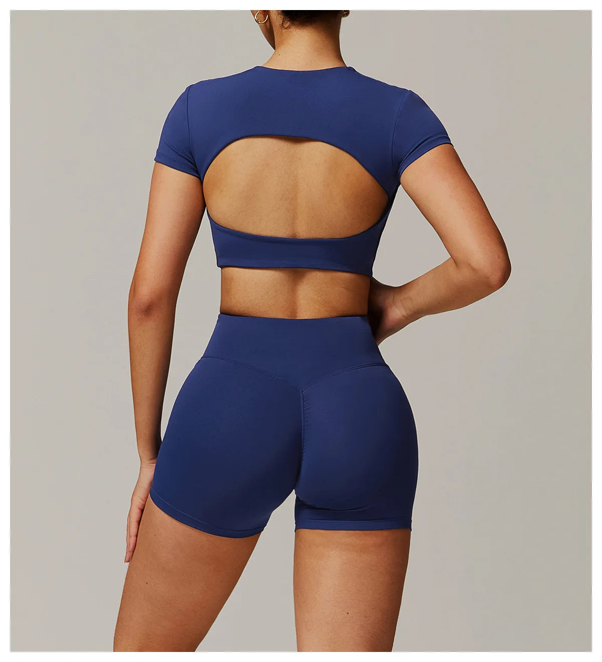 Yoga Top Sport T Shirts Women Fitness Clothes Workout Short Sleeve Top Yoga Shirt Gym Running Back Hollow Out Push Up Sport Top