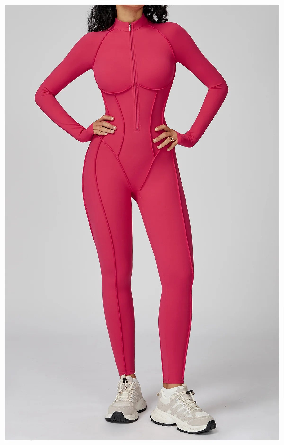 Women Sport Bodysuit Fitness Yoga Zipper Jumpsuit High Elasticity Outdoors Gym Tracksuits Workout Sports Sexy Jumpsuit Sportwear