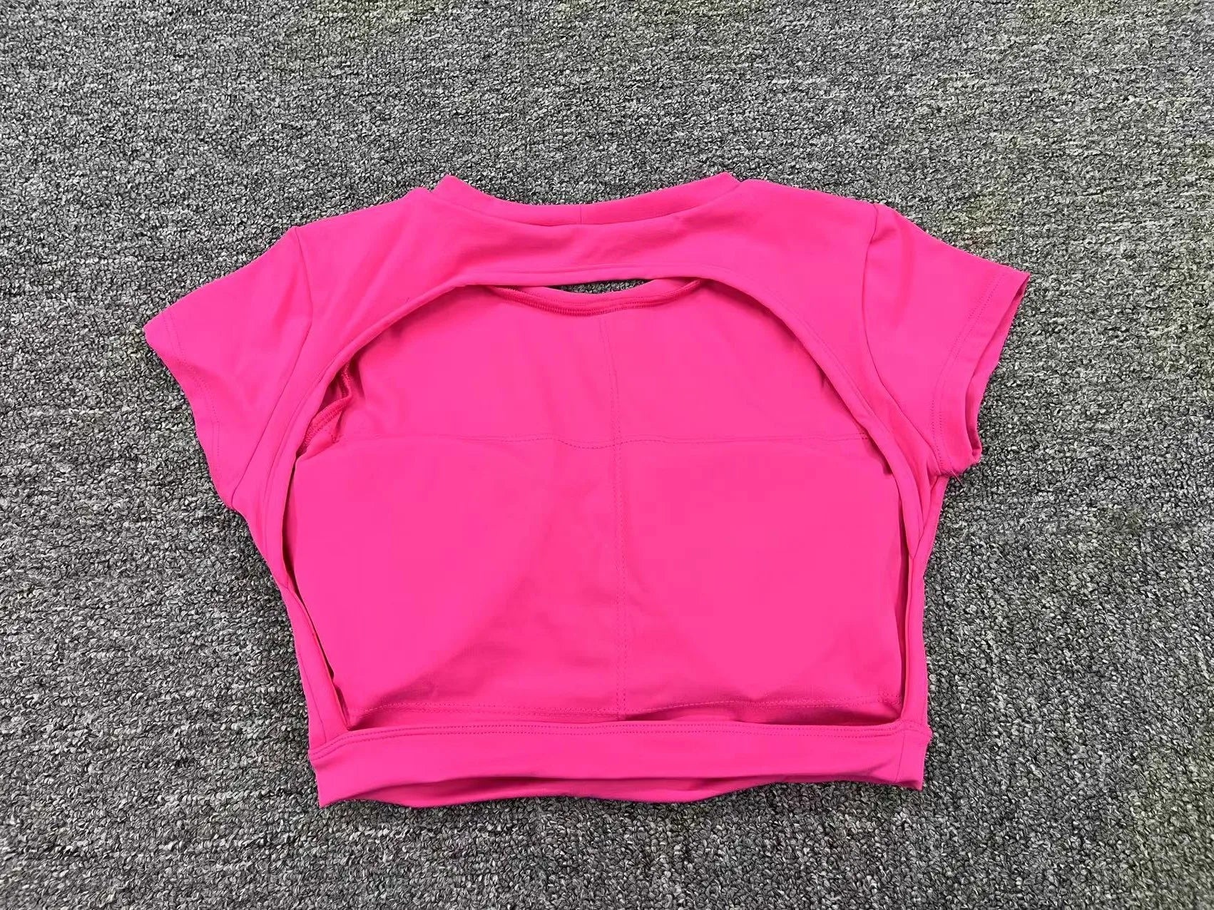Hollow Beauty Back Crop Top Short Sleeve Yoga Shirt Women Fitness Workout Tops Gym Clothes Push Up Sportswear Running T-shirts