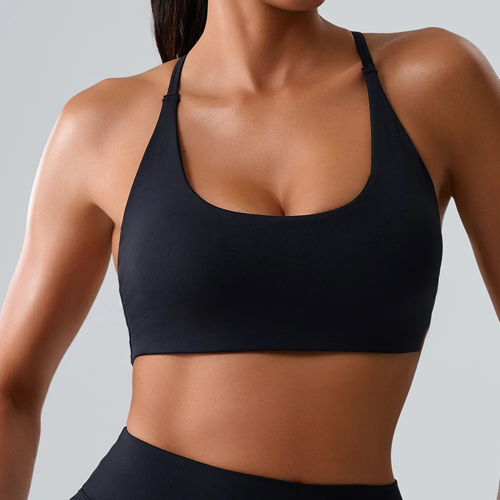 Women Fitness Yoga Bra Race Back Sports Bras Nylon Top Women Bra Sexy Breathable Underwear For Women Gym Bra Running Workout Bra