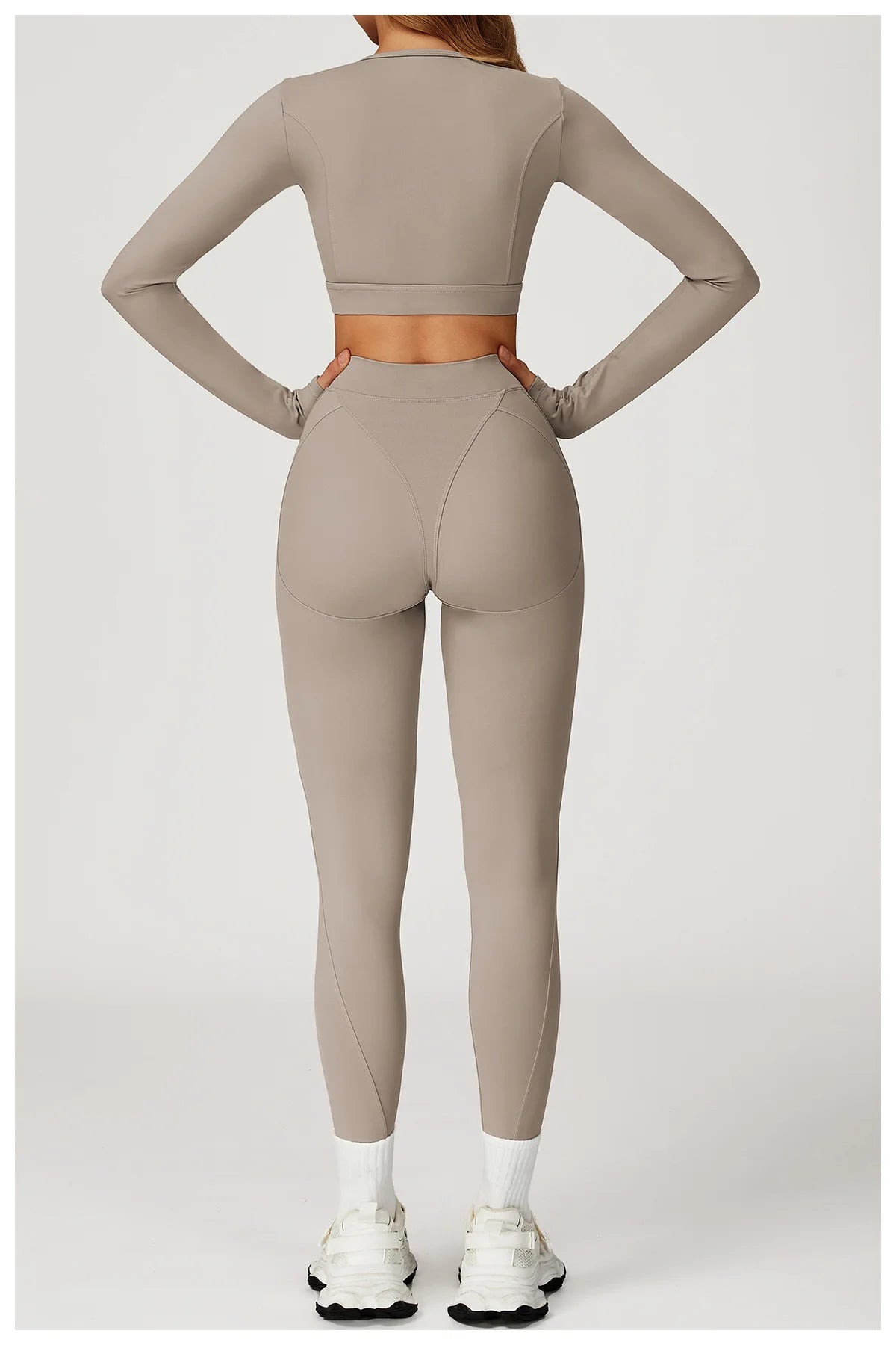 2PCS Yoga Set Gym Clothes Sportswear Yoga Suits For Women Outfits Fitness Set Tracksuits Sports Bra Gym Long Sleeved Leggings