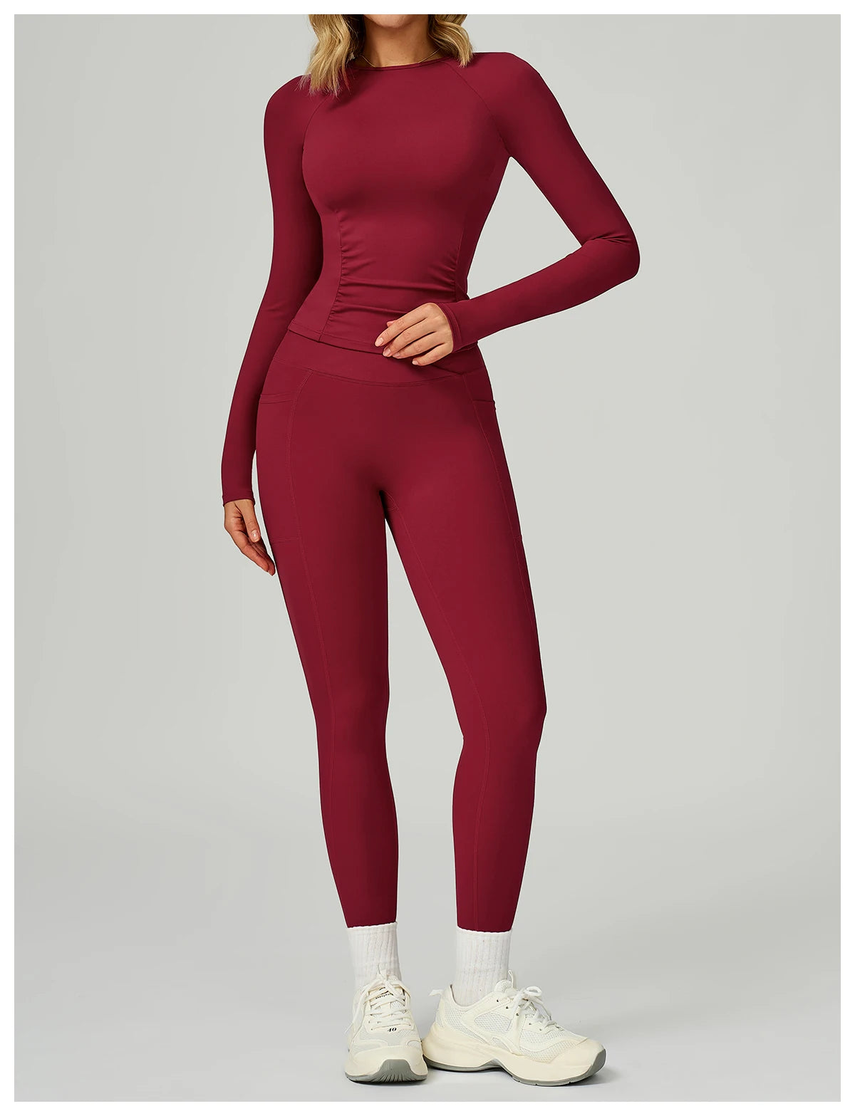 2 Pieces Yoga Suit Women Sports Set Quick-Drying Gym Set Women Tracksuit Running Workout Long Sleeve Sports Yoga Clothing