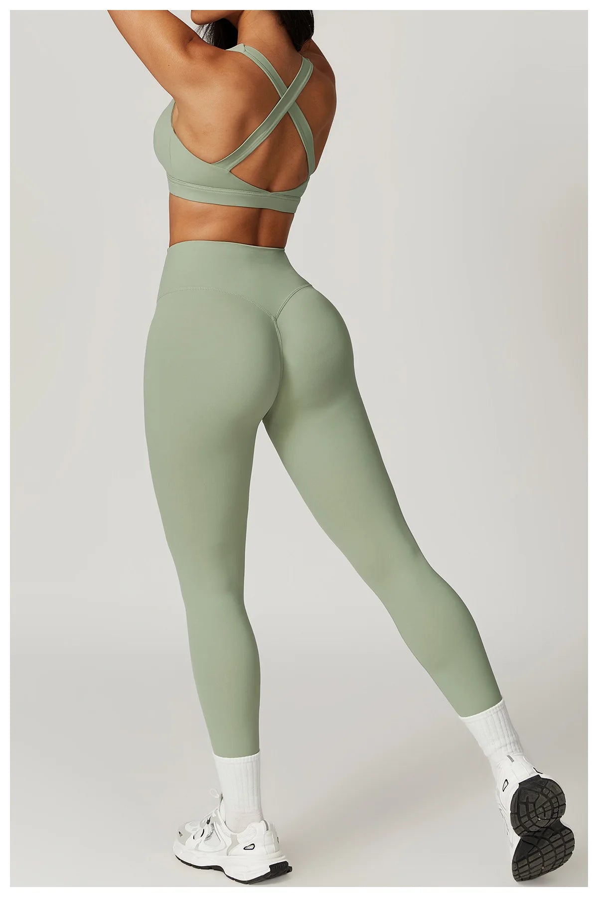 2PCS Women's Tracksuit Athletic Wear Yoga Set Workout Shorts Sportswear Gym Clothing High Waist Leggings Fitness Bra Sports Suit