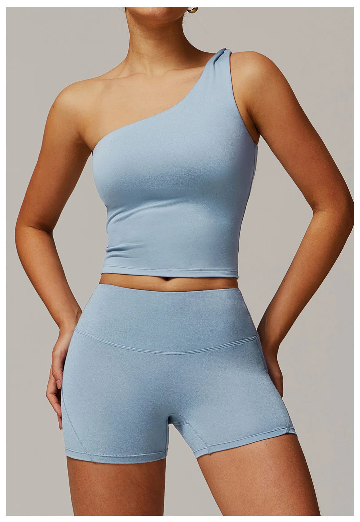 Single Shoulder Tank Top Women Gym Women Sports Underwear Push Up Crop Top Fitness Bra Breathable Running Athletic Sportswear