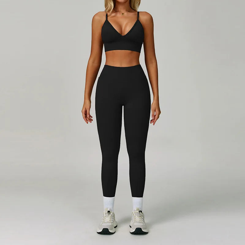 2/3PCS Yoga Suit Sports Set Women Tracksuit Gym Set Seamless Running Workout Set Push Up Long Sleeve Sports Jacket Yoga Clothing
