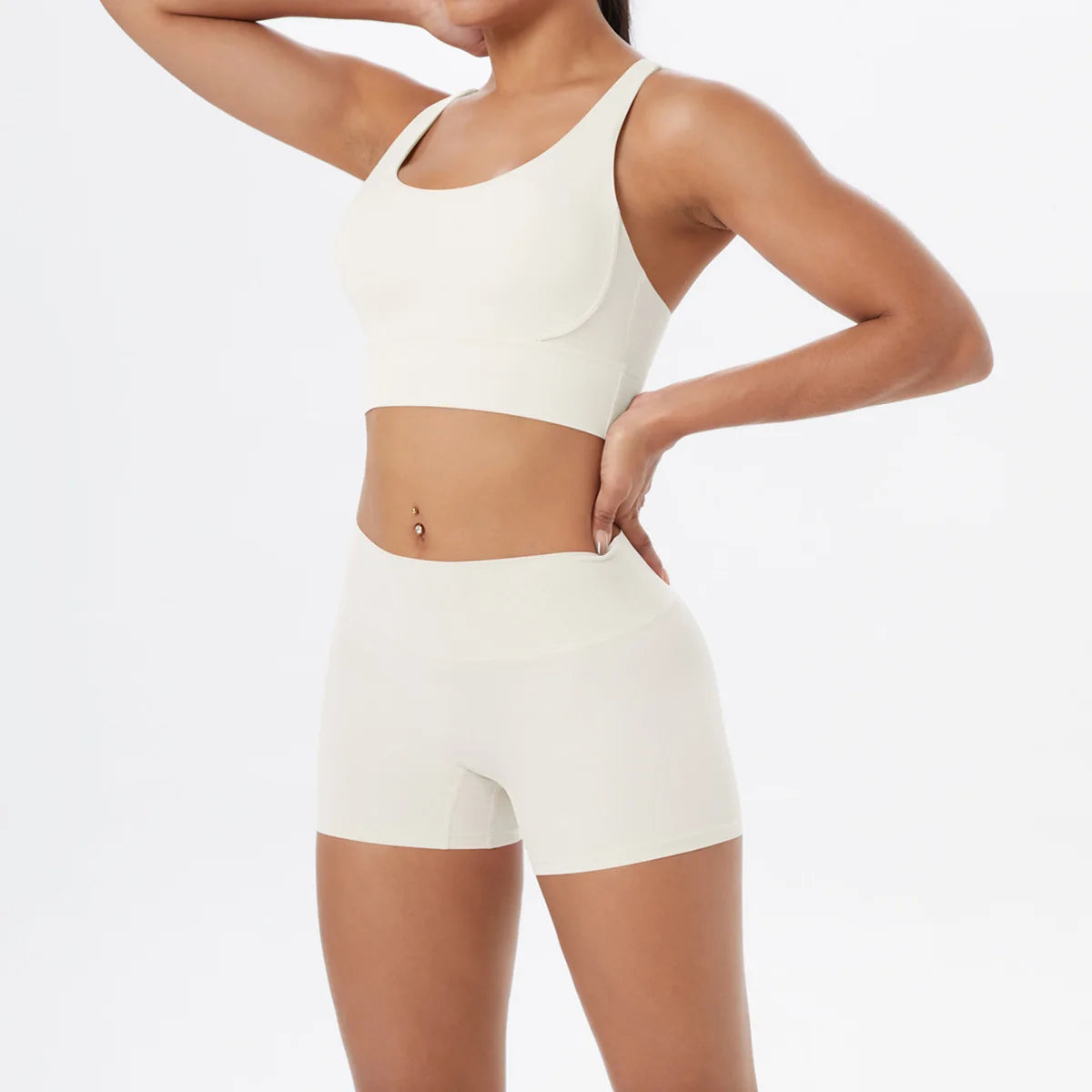 Yoga Sport Set Women Seamless Crop Top Bra Shorts Yoga Set Comfort Elastic Sportsuit Workout Outfit Fitness Gym Clothes