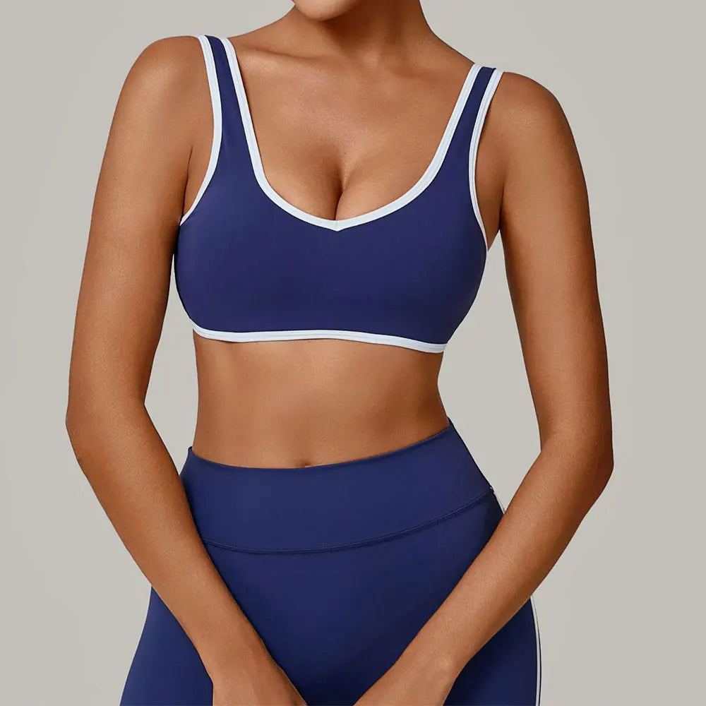 Patchwork Sports Underwear Anti-Sweat Fitness Top Women Yoga Bra Shockproof Crop Top Push Up Sport Bra Running Gym Workout Top