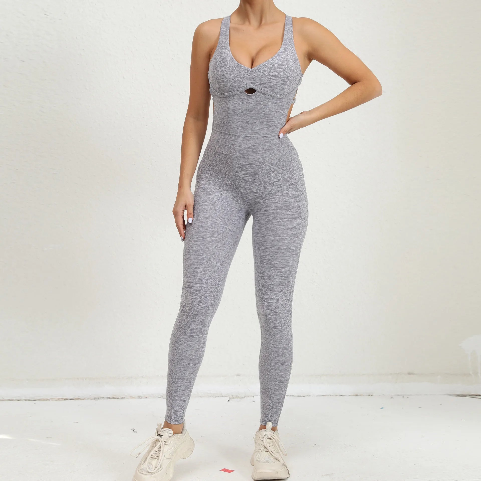 Yoga Set Jumpsuits Women Tracksuit Ribbed One Piece Fitness Rompers Sleeveless Backless Sportswear Gym Set Workout Clothes