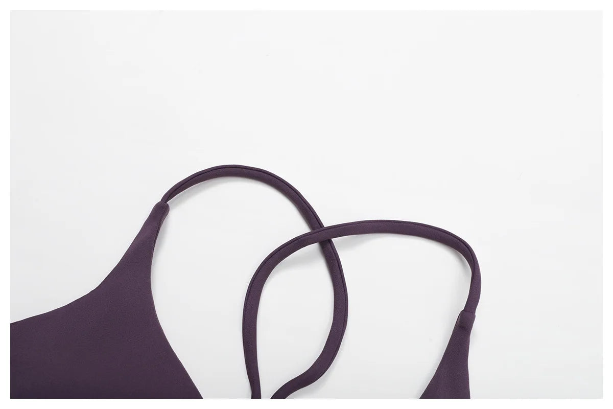 Cross Shoulder Straps Sports Bra Anti-Sweat Fitness Top Women Yoga Bra Shockproof Crop Top Push Up Sport Bra Gym Bra Workout Top