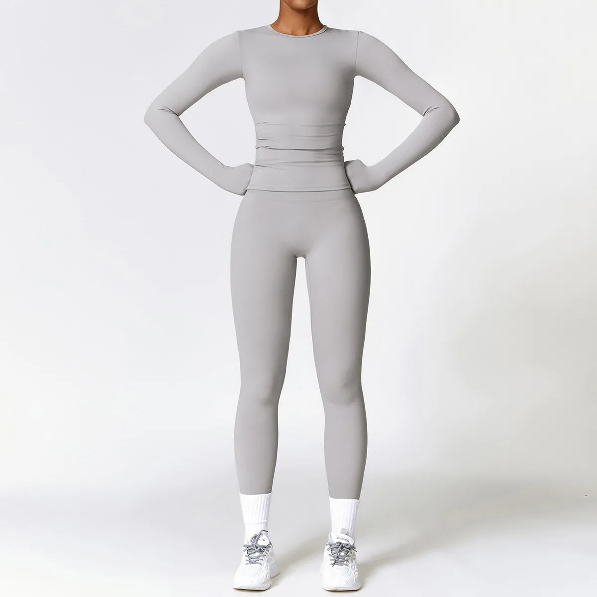 2/3PCS Yoga Set Women Workout Set Seamless Sportswear Gym Clothing Fitness Long Sleeve Crop Top High Waist Leggings Sports Suits