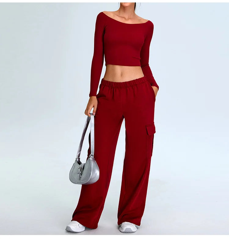 Off Shoulder Long Sleeve Yoga T-shirts Women Solid Sports Top Gym Workout Running Shirts Sexy Quick Dry Fitness Gym Sport Wear