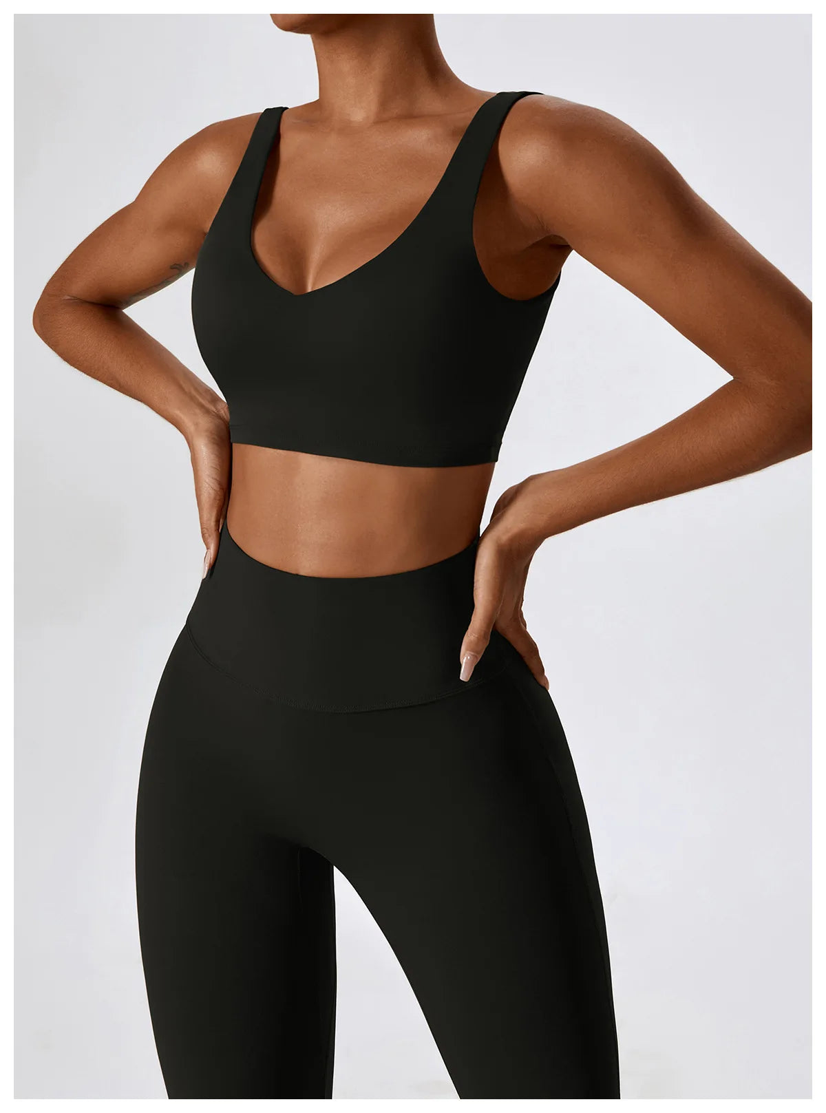 Women Tracksuit Gym Yoga Suit 2PCS Tight Fitting Sports Set Workout Breathable T Shirts Bra Tank Top Loose Bell-bottoms Leggings