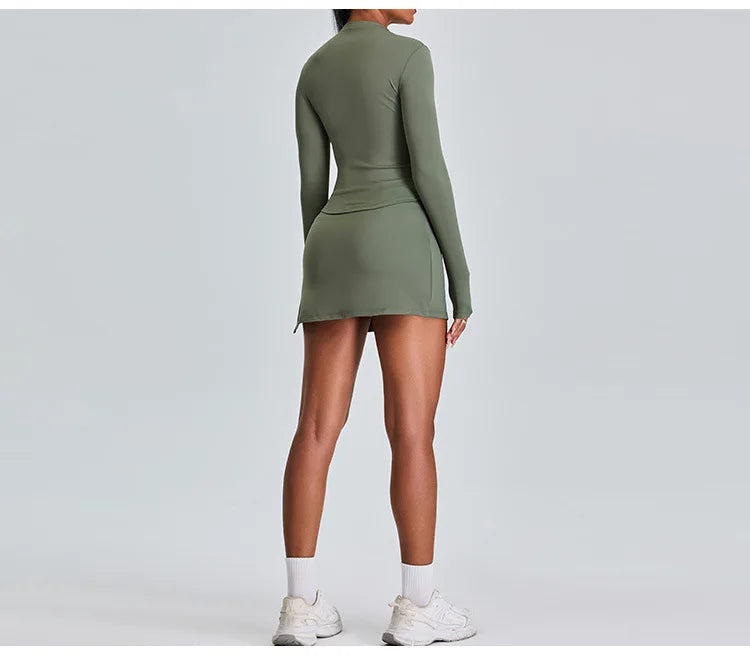 High Waist Sports Short Skirt Women's Yoga Short Skirt Running Training Fitness Tennis A-line Skirt Fake Two Yoga Short Skirts