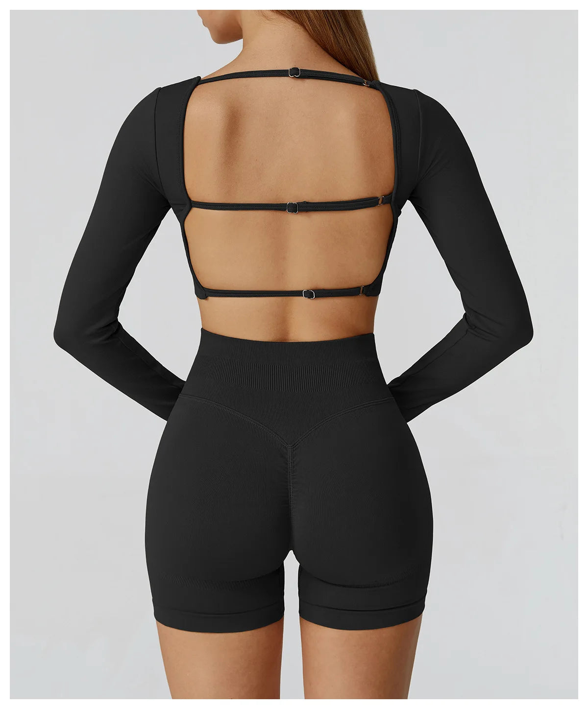 Seamless Casual Quick Dry Sportswear Women Square Neck Gym Top Women Fitness Sports Crop Top Female Long Sleeve Yoga Clothing