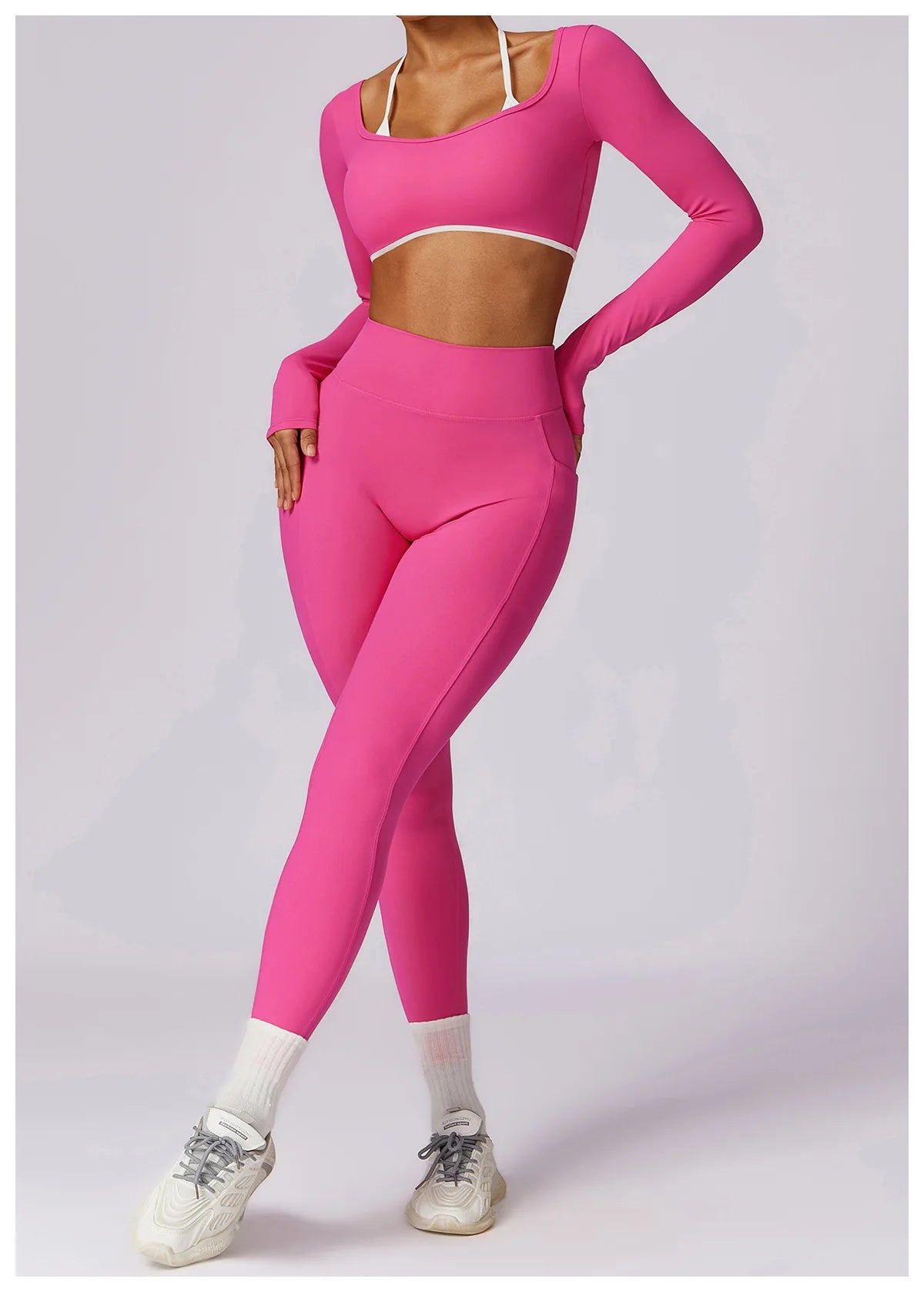Hollowing Out Yoga Shirts For Women Long Sleeve Fitness Running Gym Clothes Workout Dry Fit Breathable High Elastic Sports Top
