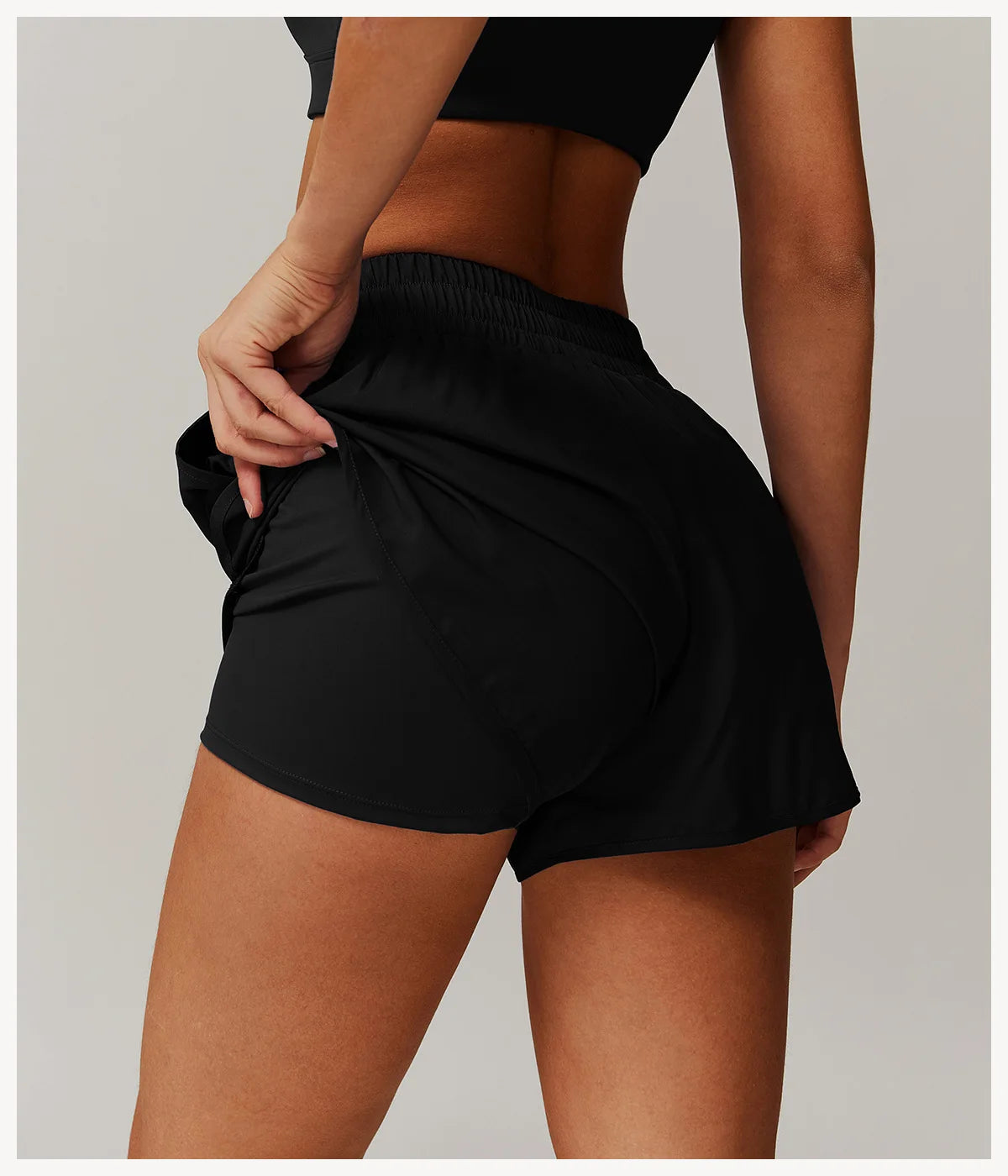 Yoga Shorts Women Fitness Shorts Running Cycling Shorts Breathable Sports High Waist Workout Gym Shorts Pocket Fake Two Pieces