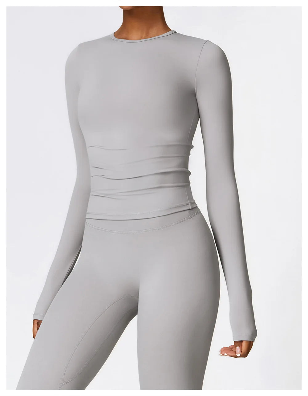 Yoga T-shirts Solid Sports Top Women Long Sleeve Gym Workout Running Shirts Sexy Exposed Navel Quick Dry Fitness Gym Sport Wear